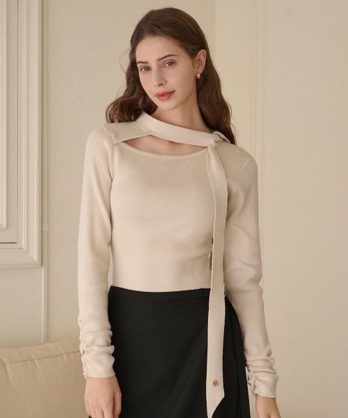 로맨틱 타이 포인트 니트