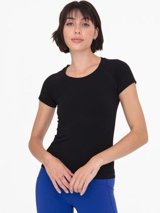 심리스 퍼포레이디트 티_BLACK