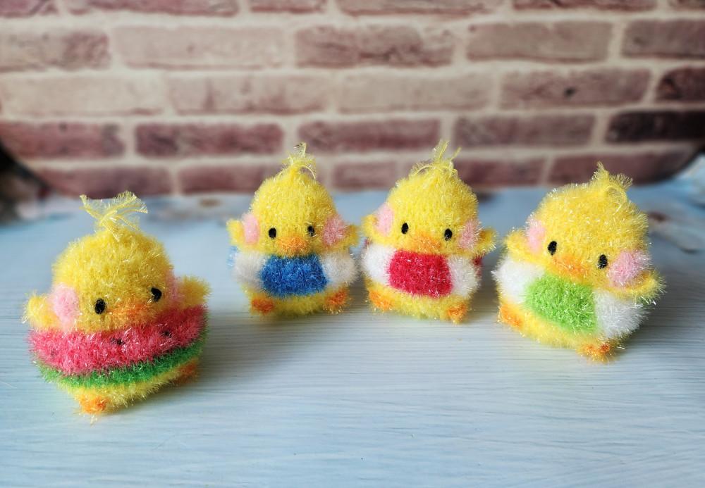 바캉스 삐약 병아리수세미 튜브 인형수세미 동물수세미 핸드메이드 선물