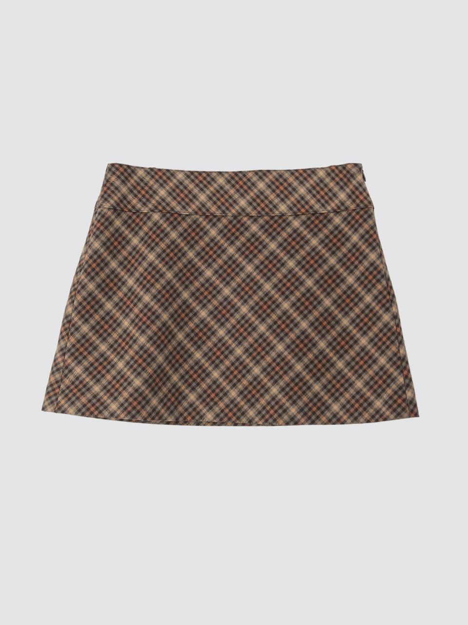 clueless mini skirt - brown check
