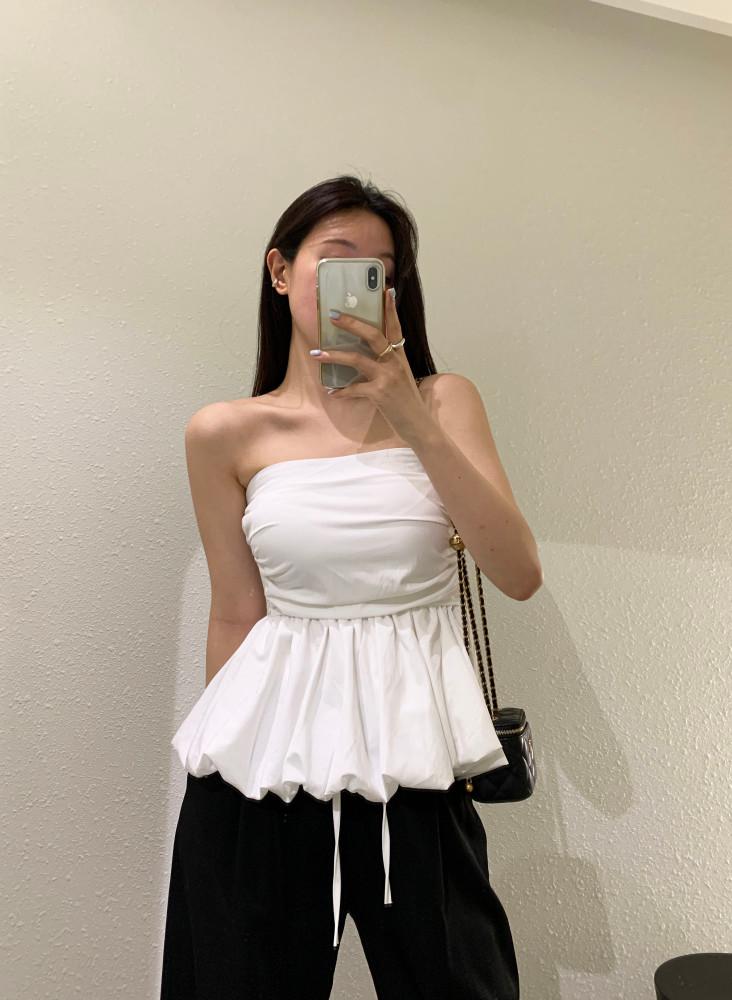 플레어 오프숄더 튜브탑