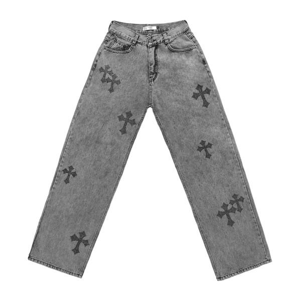 CRYSTAL CROSS DENIM PANTS 2 (Black)