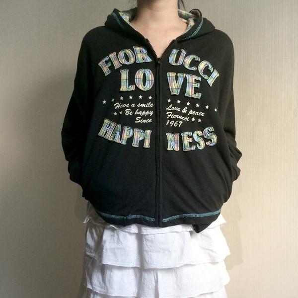 Lettering patch point hood zip up