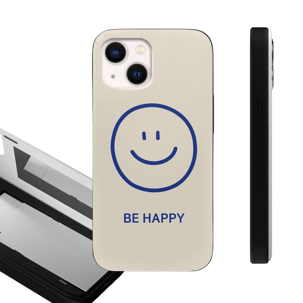 아이폰15 카드 케이스 해피 라인 아이폰 마그네틱 2장 수납 범퍼