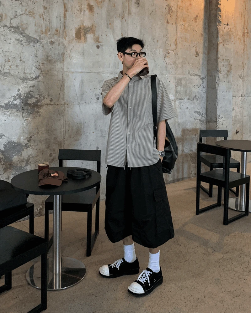 윌리 스트라이프 반팔 셔츠
