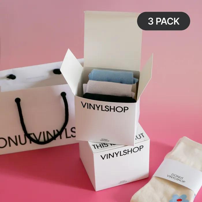 [선물포장] DONUTVINYLSHOP socks (21colors) - 3PACK