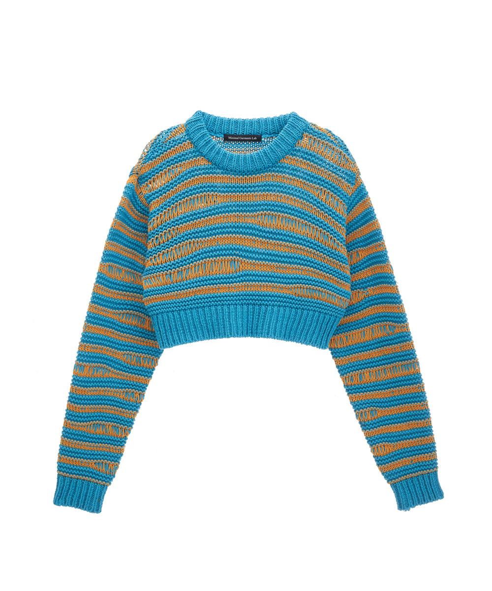 MULTI COLOR STRIPE SWEATER (AQUA BLUE)