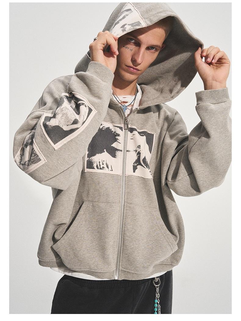 Bastard PUNK PRINT APPLIQUE HOODIE