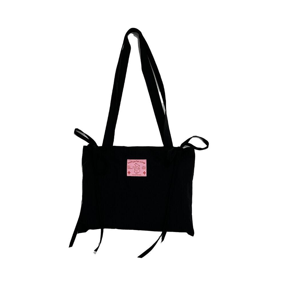 Ribbon mini ecobag_black_리본 미니 에코백