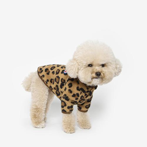 레오파드 후리스 강아지옷
