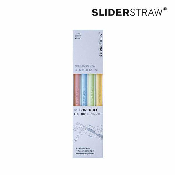 [9.18부터 순차출고] 슬라이드스트로우 세척이 편한 다회용 친환경 리유저블 빨대 믹스 4개입 (롱 버전)