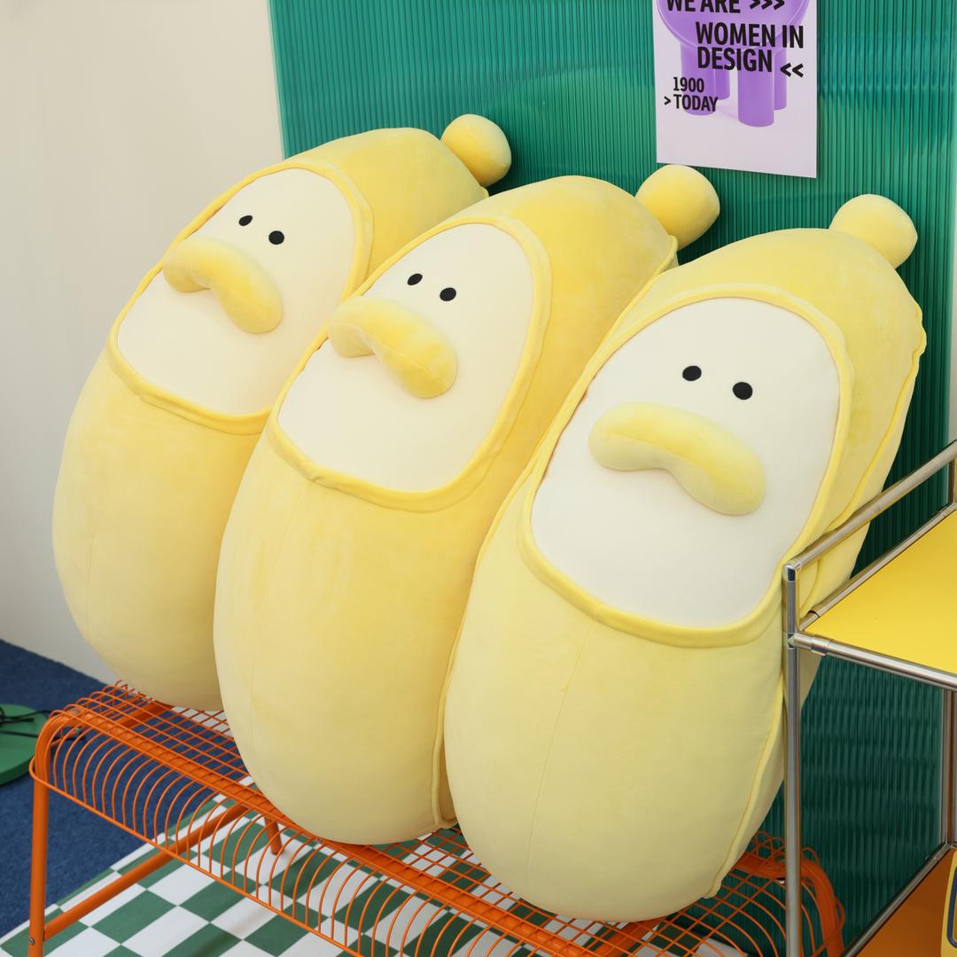 바나나 오리! 김바덕 대형 바디필로우 자이언트 바나나! 힐링 모찌 부들부들 오리 인형 쿠션 집콕 생일 이사 집들이 자취 선물