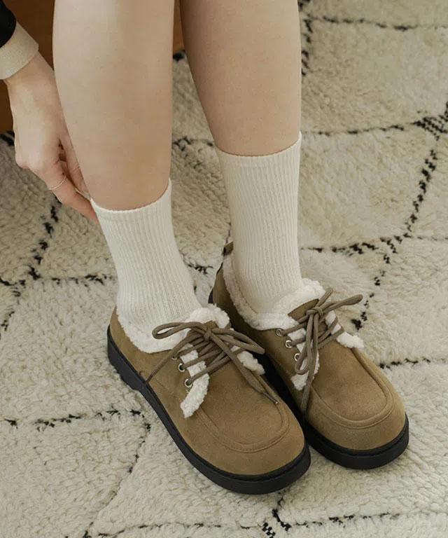 [스웨이드/양털기모] 앤드리 통굽 로퍼 WTSDR4g156