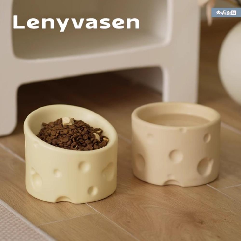 LENYVASEN 세라믹 치즈 반려동물 식기 강아지 고양이 밥그릇