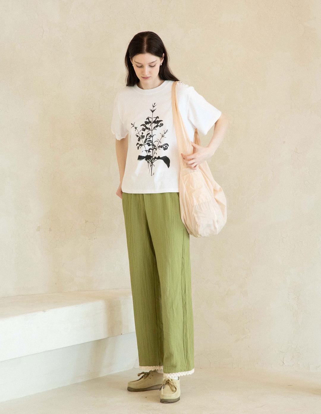 Olive Straight Trousers