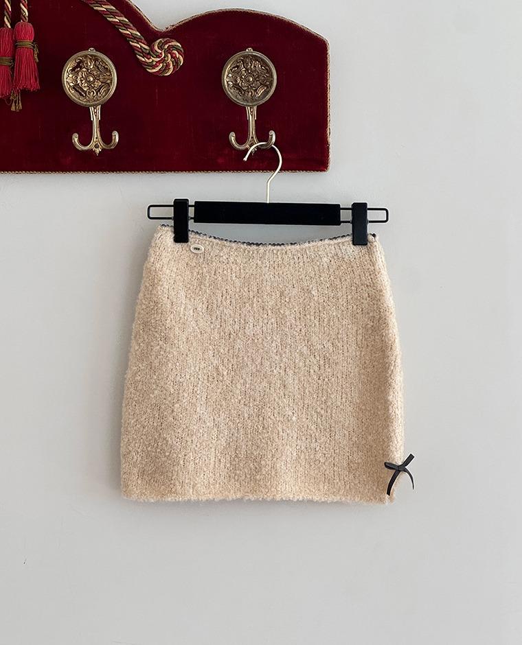 파니리본 니트 스커트