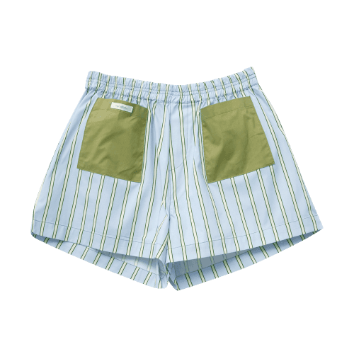 Sky Green Stripe Shorts
