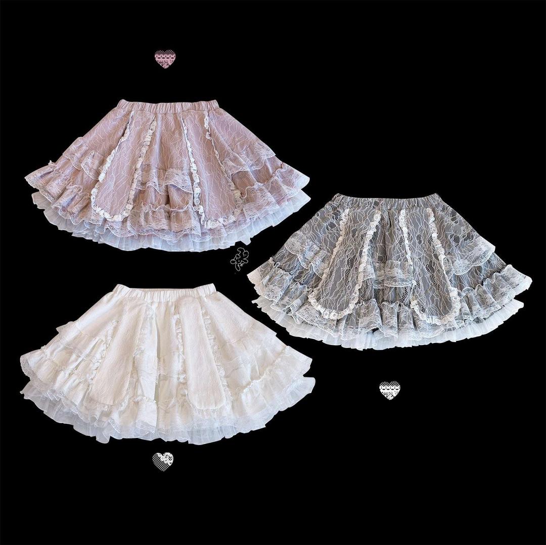 Kitten Bullet Lop Ear Rabbit Lace Mini Skirt