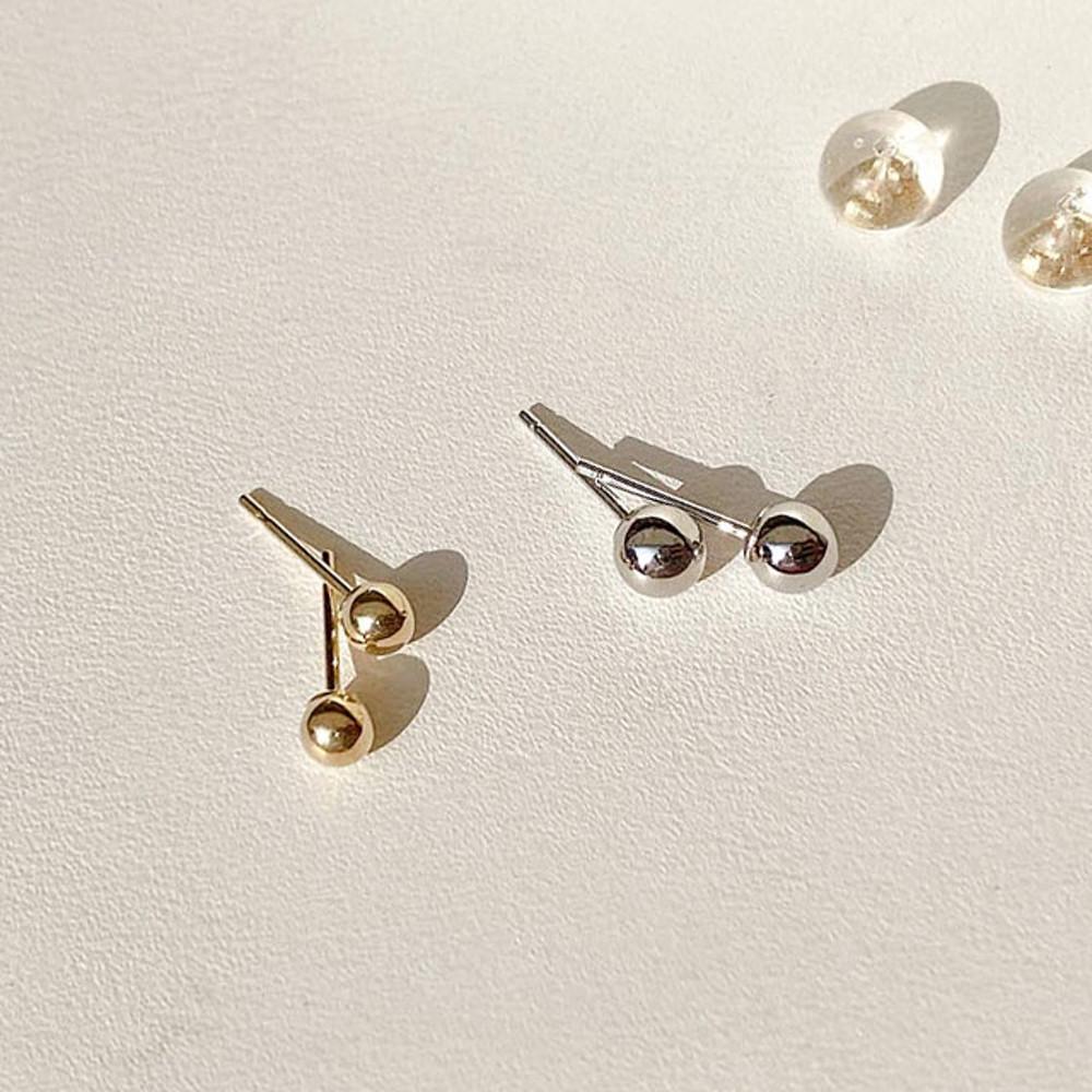 14K 금 귀걸이 볼 베이직 기본 레이어드 장침 연골 라운드 침 골드 귓볼