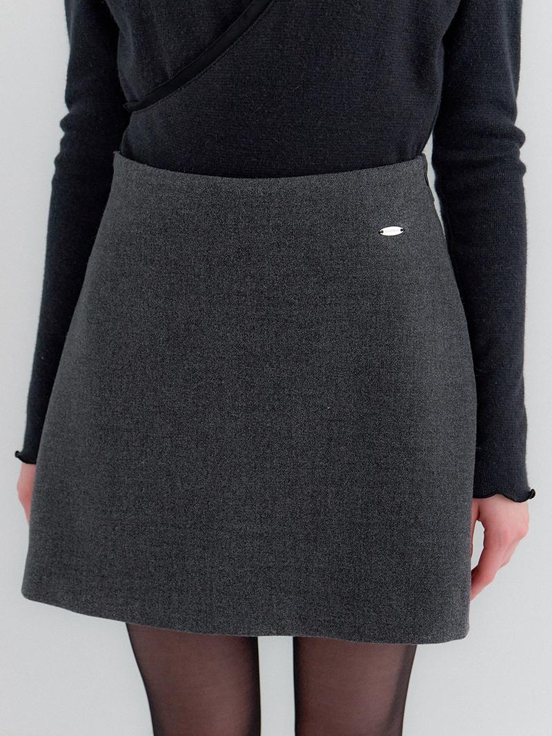 LE ROMAN - Wool Mini Skirt-Shorts / Charcoal(2color)