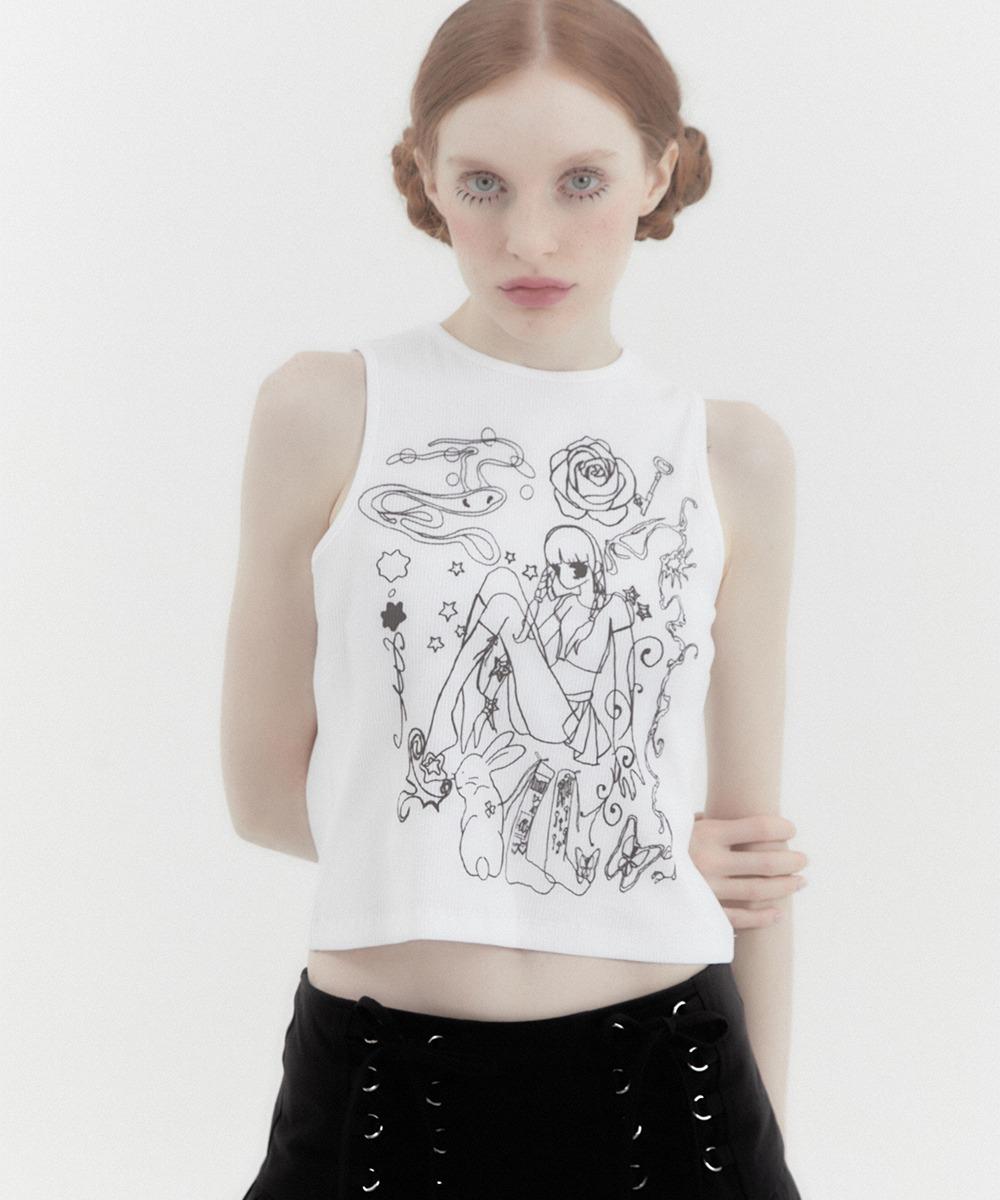Dream Girl Sleeveless Tee White