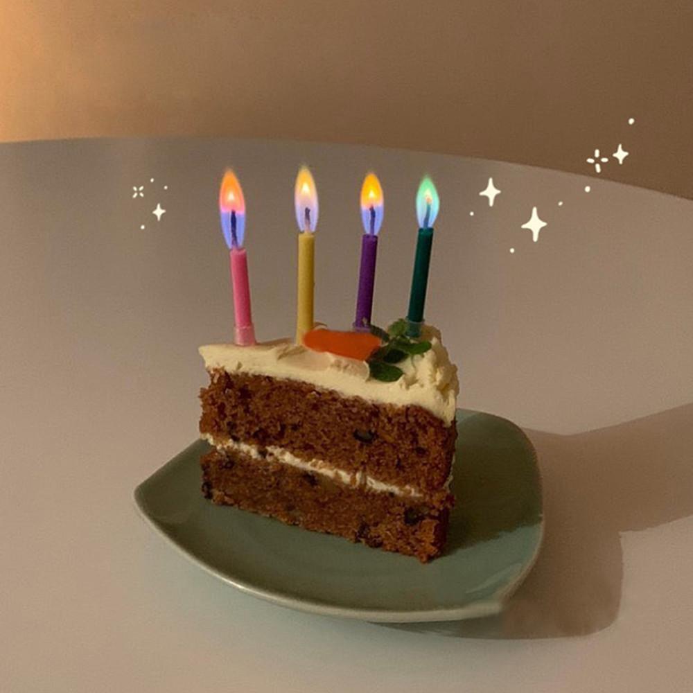 (6개set)특이한 생일초 무지개초 캔들 생일파티용품 홈파티 HBD 컬러풀