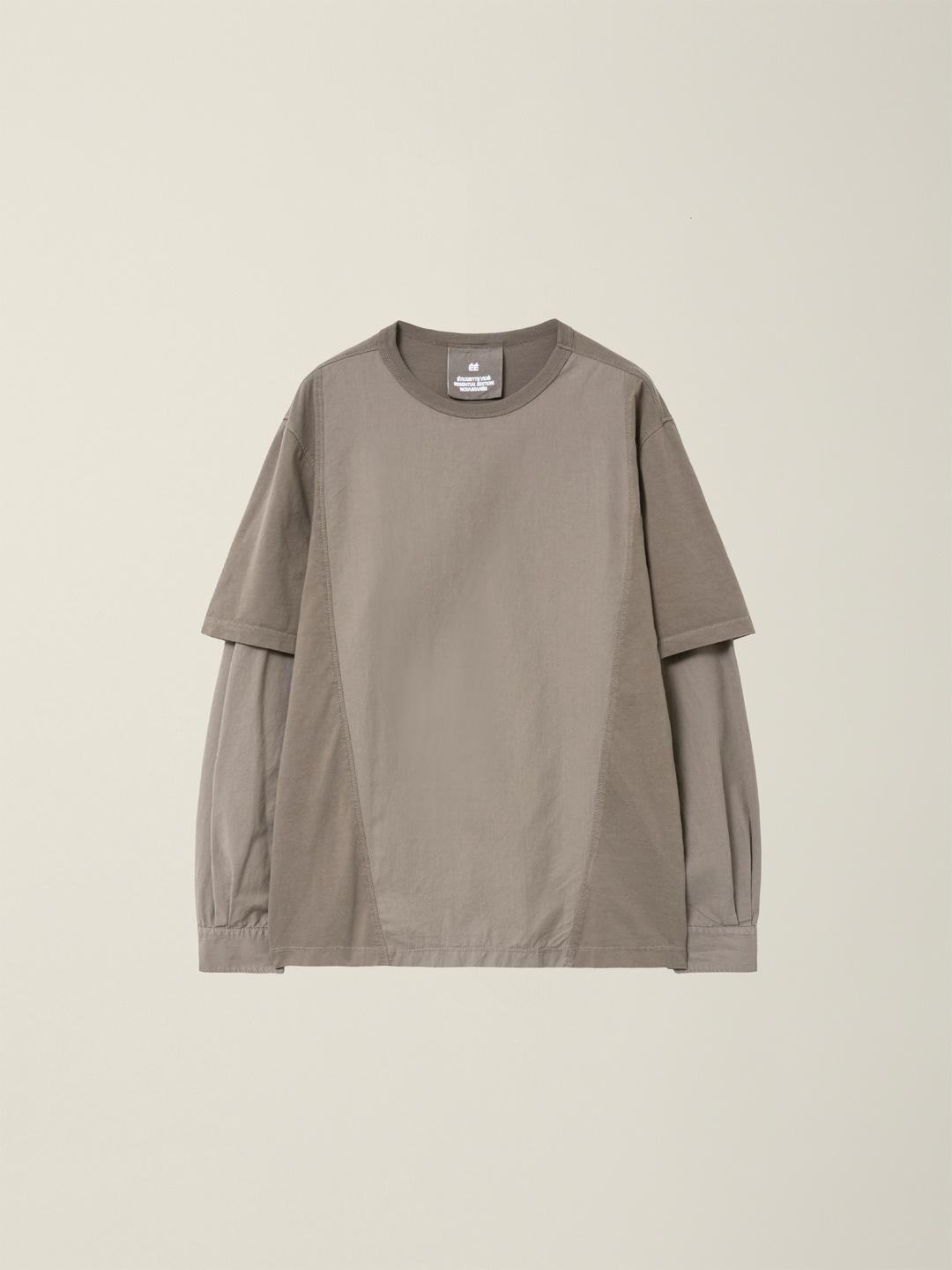 GARMENT DYED LAYERED T-SHIRTS  MODERN MOCHA