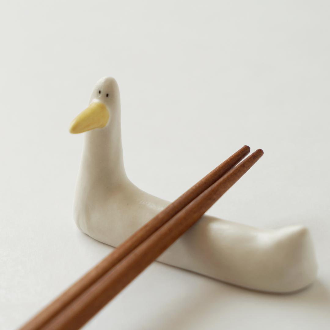 오리 수저받침과 수저세트