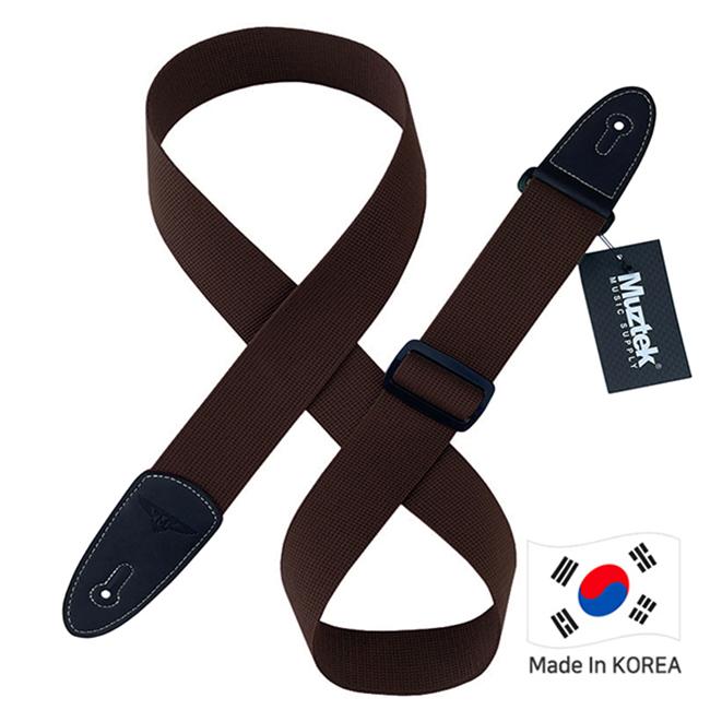 Muztek 기타&베이스 스트랩(MS-AC-03) Dark Brown 다크브라운