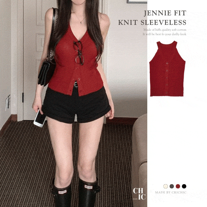 [단독제작❣] 라이크제니 부드러운 여름니트 슬림핏 크롭 홀터넥 망고나시