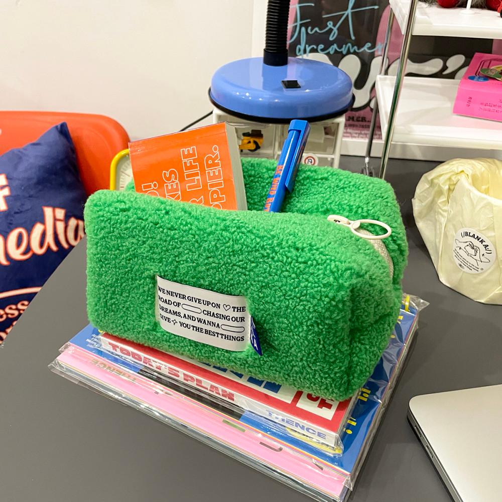 양털 플리스 파우치 6colors 유니크 키치 퍼 소지품 메이크업 후리스 이너백 생일선물