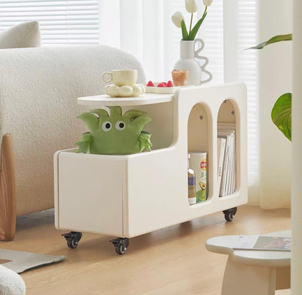 심플 이동식 사이드테이블 트롤리 북카트 책장 소품 수납장 선반 협탁 소파테이블 새달바스켓