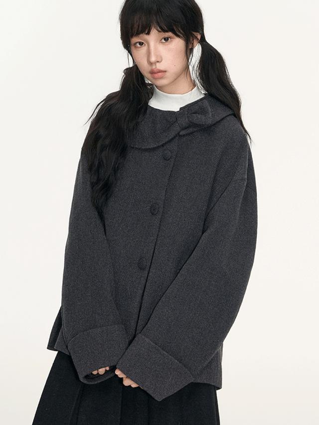 애즈온 DUMBO WOOL JACKET / BLACK - 위시버킷