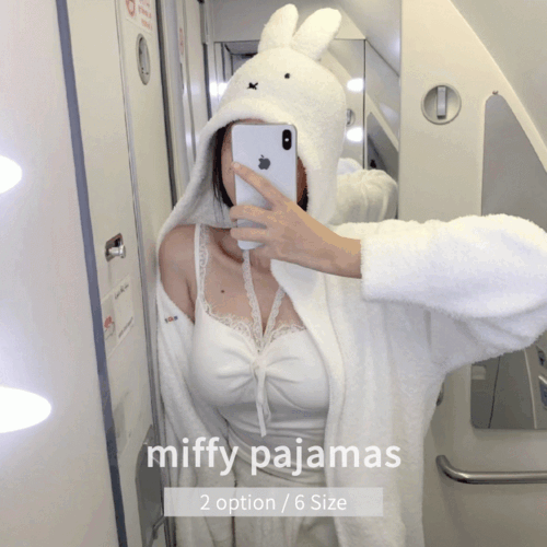 귀여운 화이트 미피 파자마 반바지 긴바지 세트