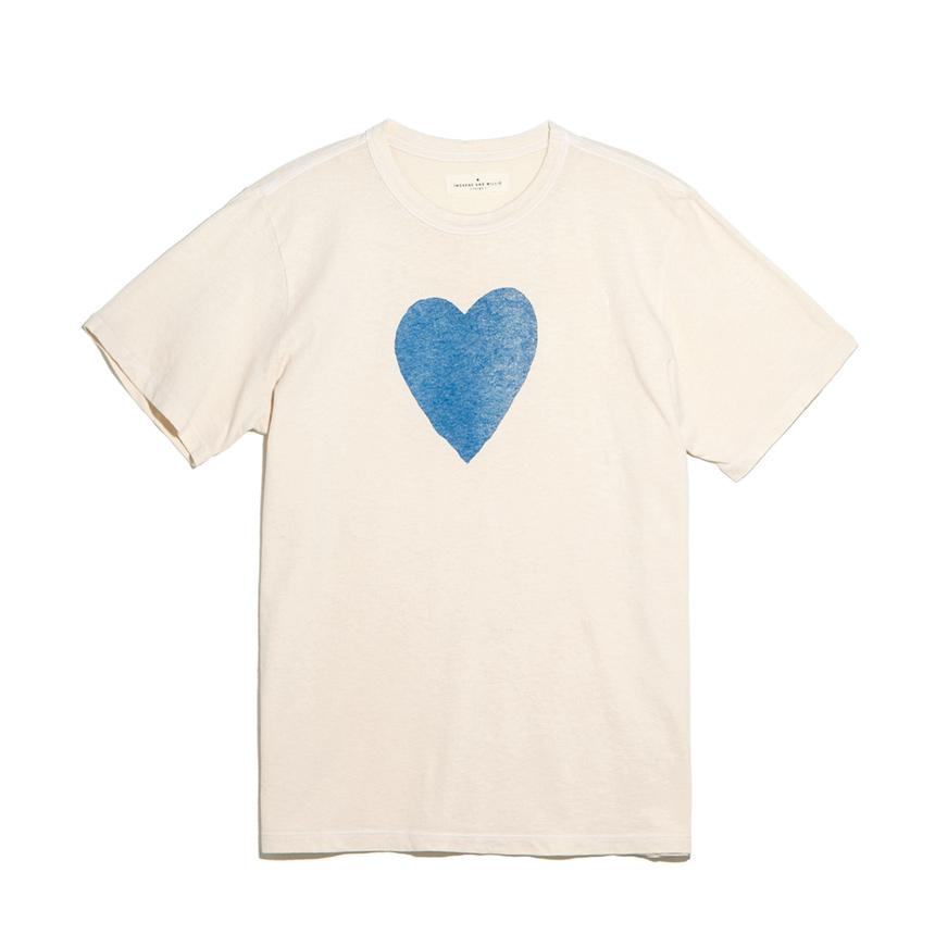Graphic Midweight Crew - Classic White /  'Blue Heart\'
