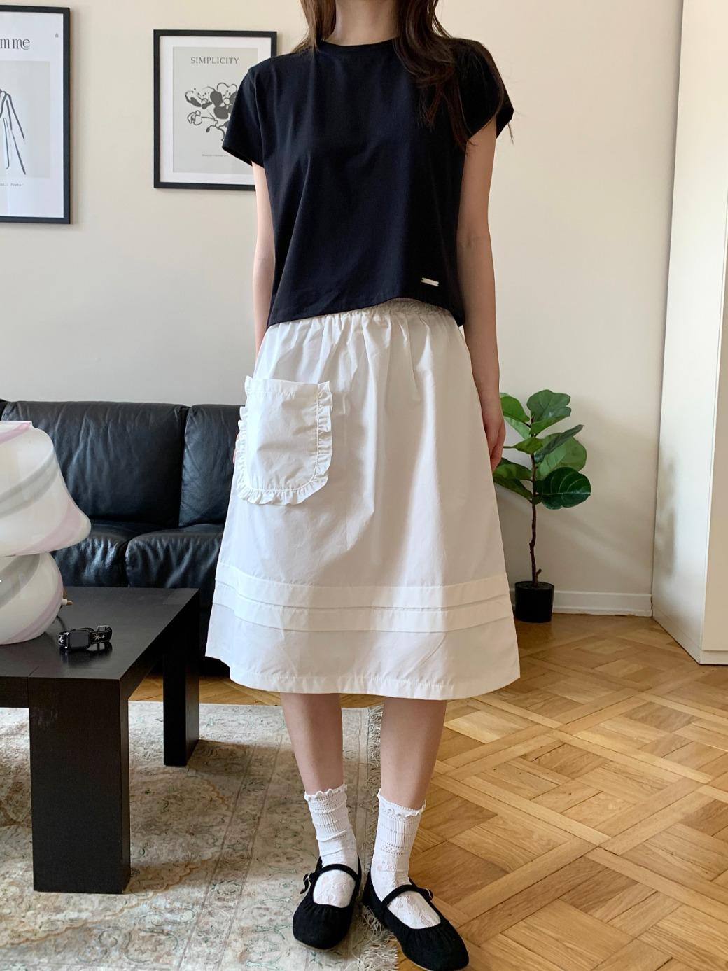 DI. Page Pocket Frill Midi Skirt