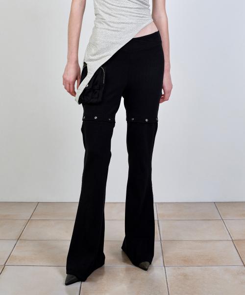 DETACHABLE SLIM FIT PANTS BLACK