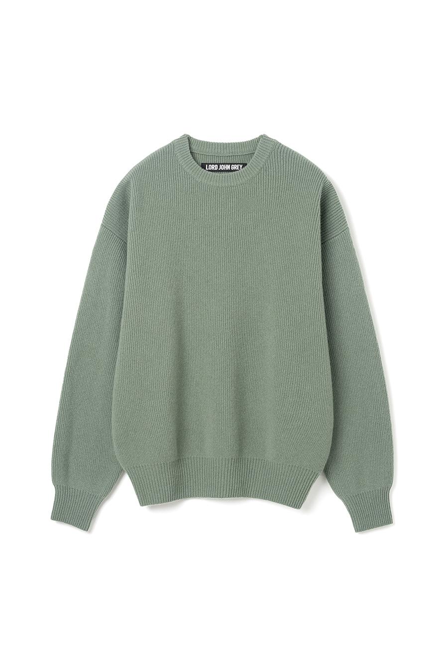 tidy fisherman crewneck knit sage green