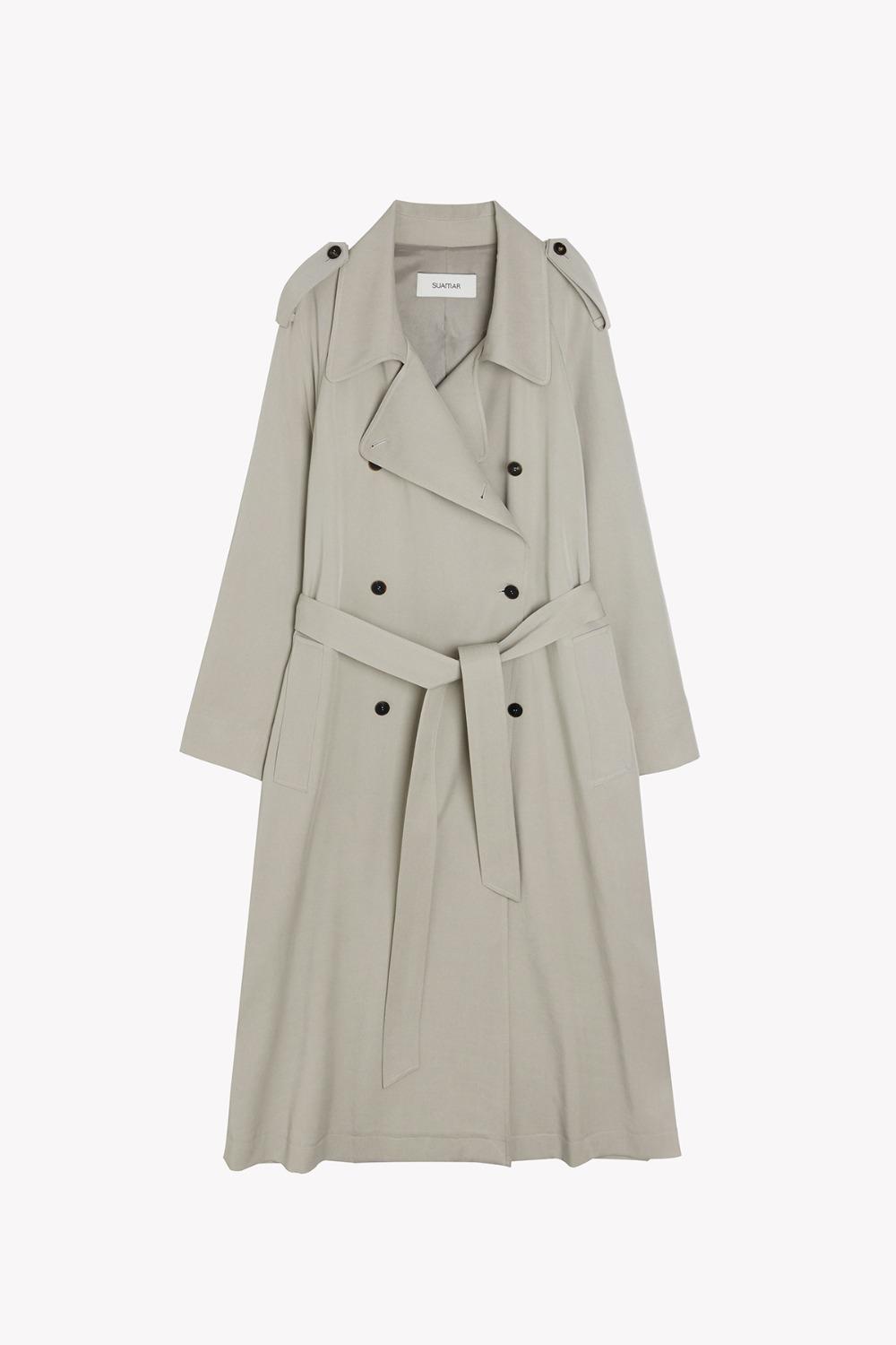 Delo Long Trench Coat (Gray)