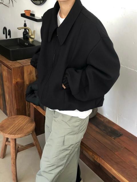 오버핏 카라 플라켓 블루종 (2color)