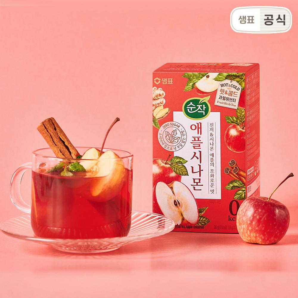 순작 애플시나몬 과일허브티 티백 20T / 애플시나몬 아이스티 과일차 스테비아 제로칼로리