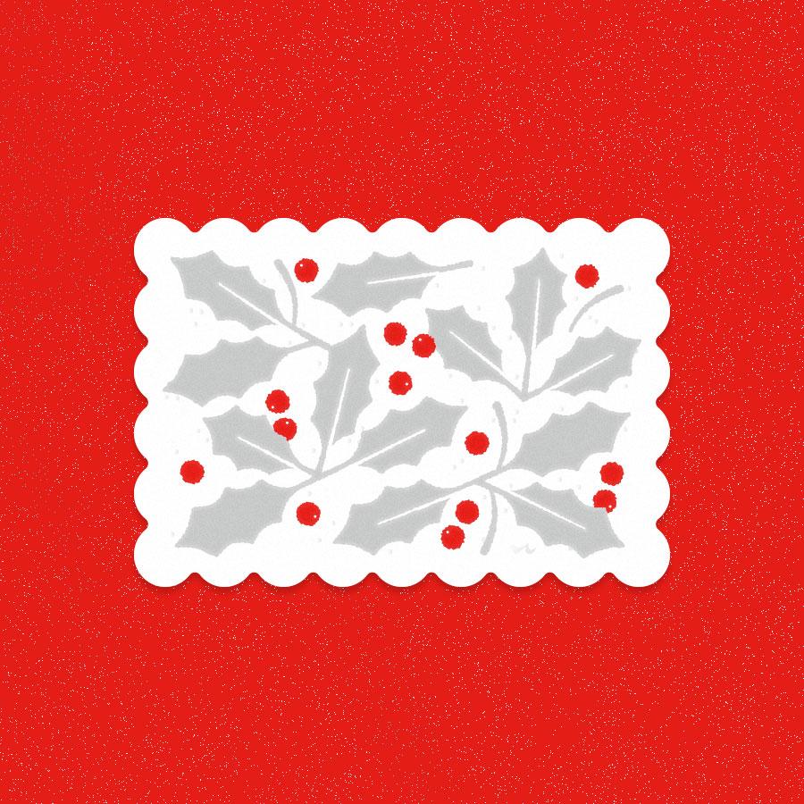 snow and mistletoe card