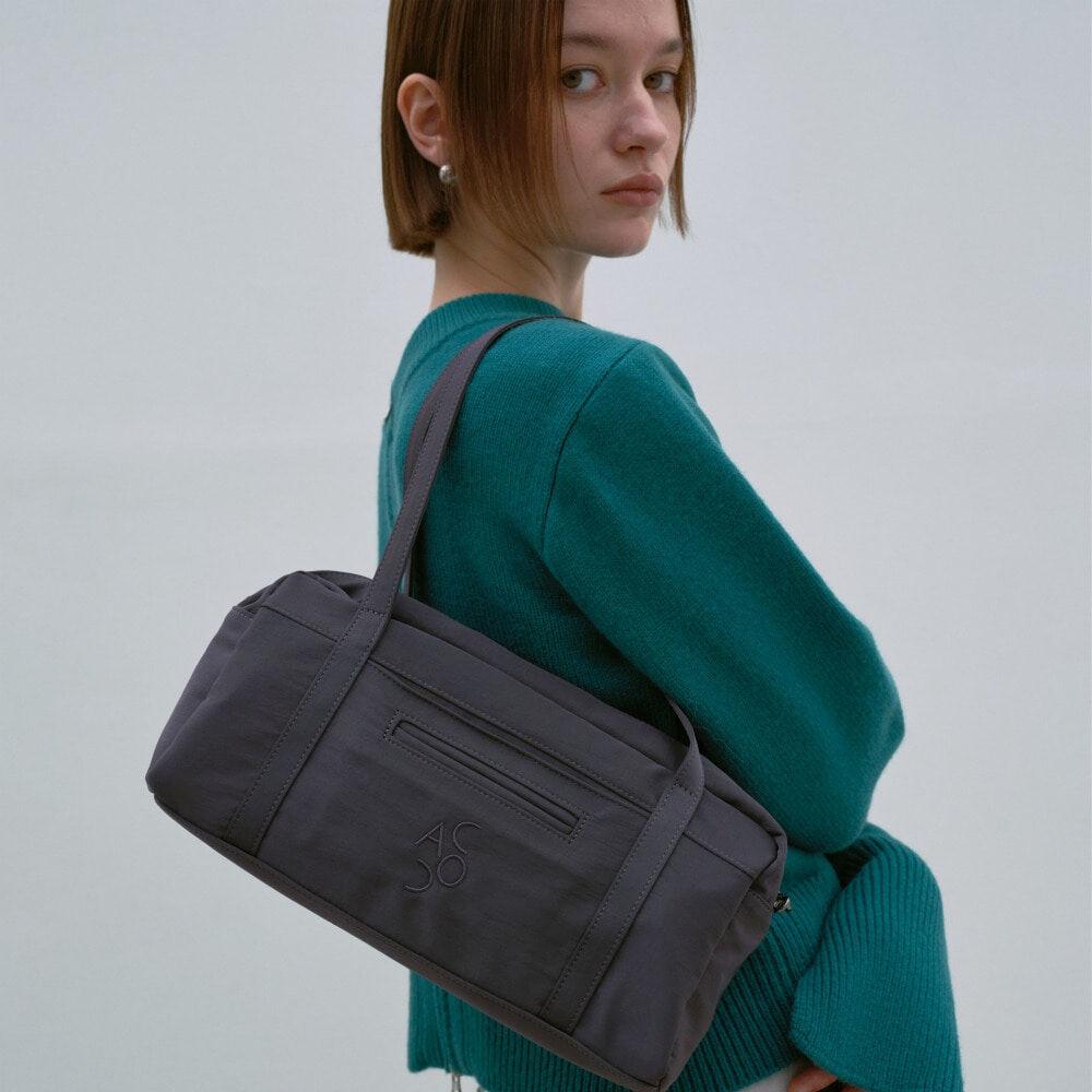 Lip Small Boston Bag_Charcoal