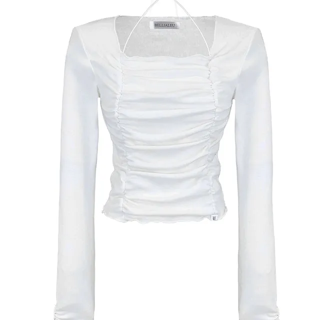 [MADE] Square neck shirring tee