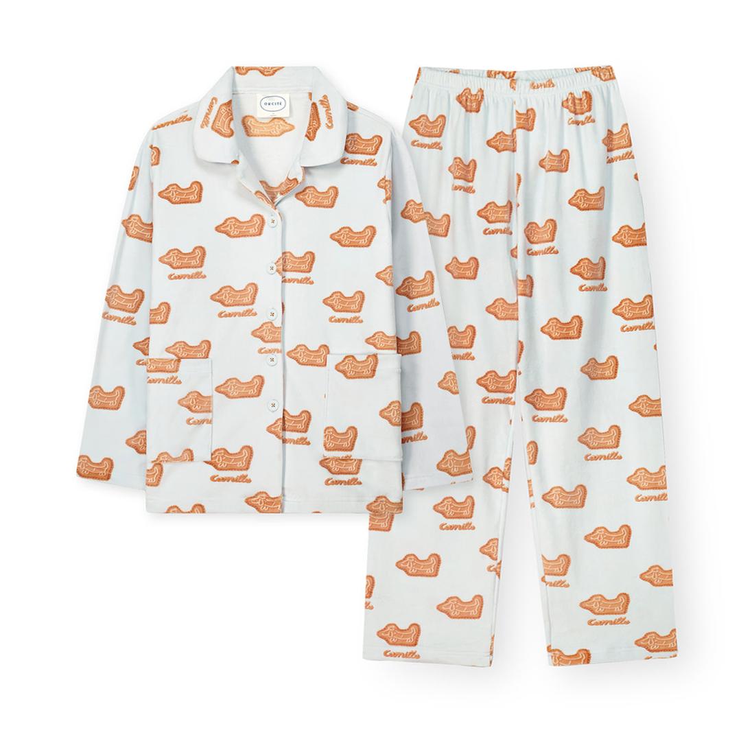 여성 G047 비스킷까미유 긴소매 파자마 세트