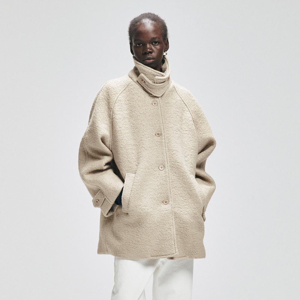 Wool half coat _ beige