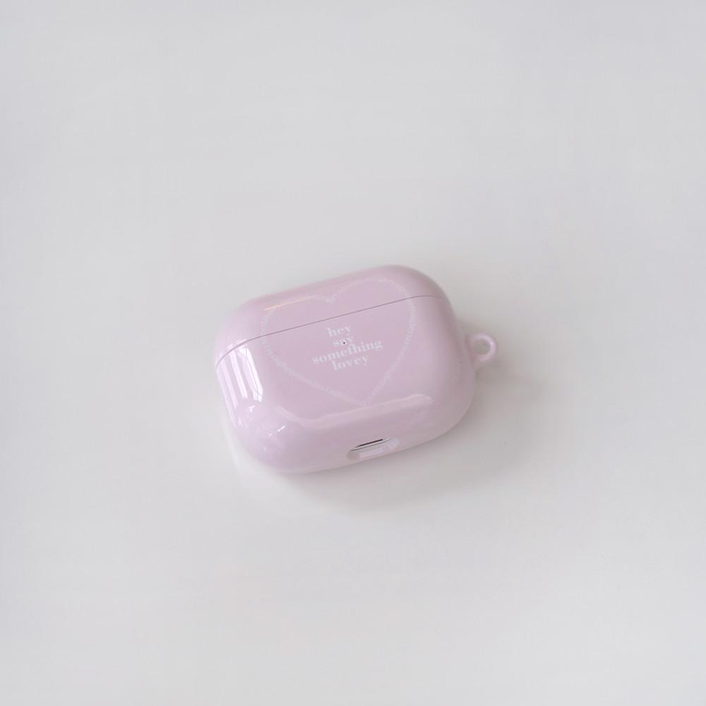 에어팟케이스 1/2/3/프로 하트레터링 - 핑크