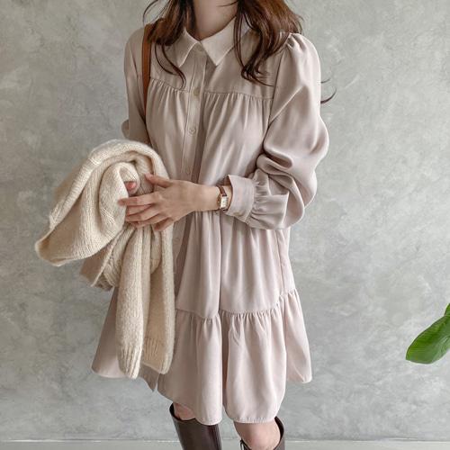 카론 피치기모 셔링미니원피스