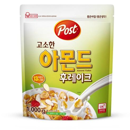 포스트 고소한 아몬드 후레이크 시리얼, 1kg, 1개 - 스낵/시리얼 | 쿠팡
