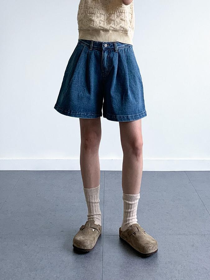 올더 펑키 핀턱 데님 쇼츠 팬츠